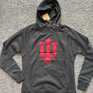 University of Indiana Cowl Neck Hooded Sweatshirt Sz Sm
